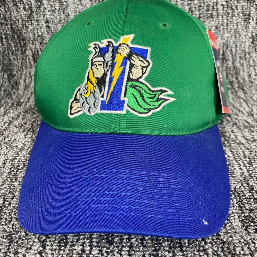 VTG San Bernardino Stampede MiLB Outdoor Cap Snapback Hat NWT Green Blue‎ Mascot